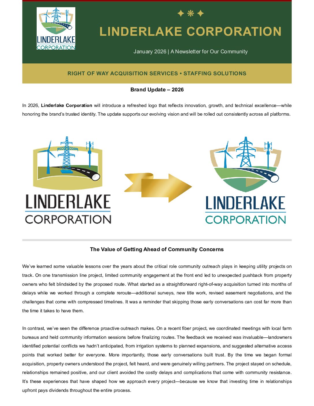 January 2026 Linderlake newsletter cover