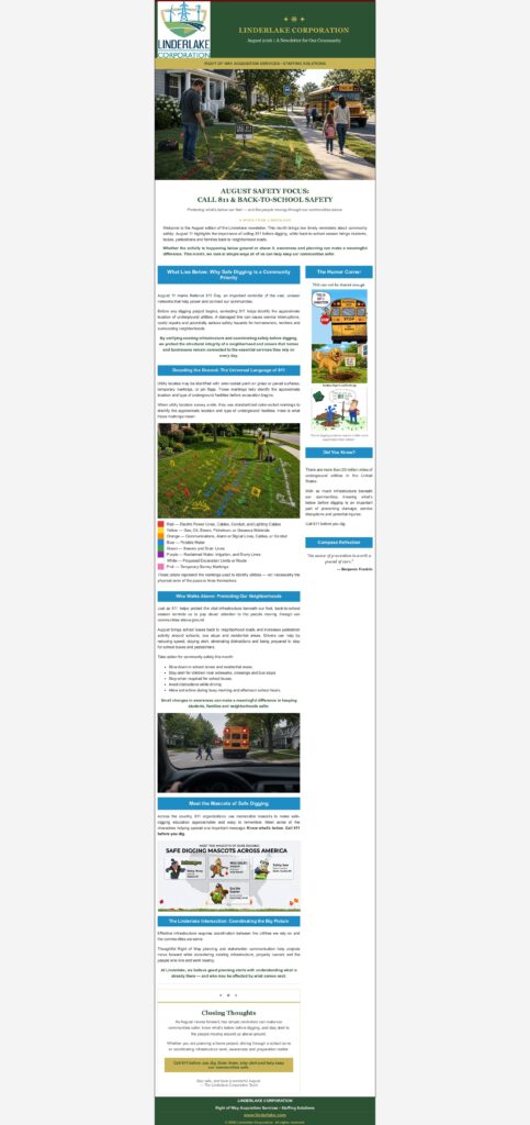August 2026 Linderlake newsletter cover